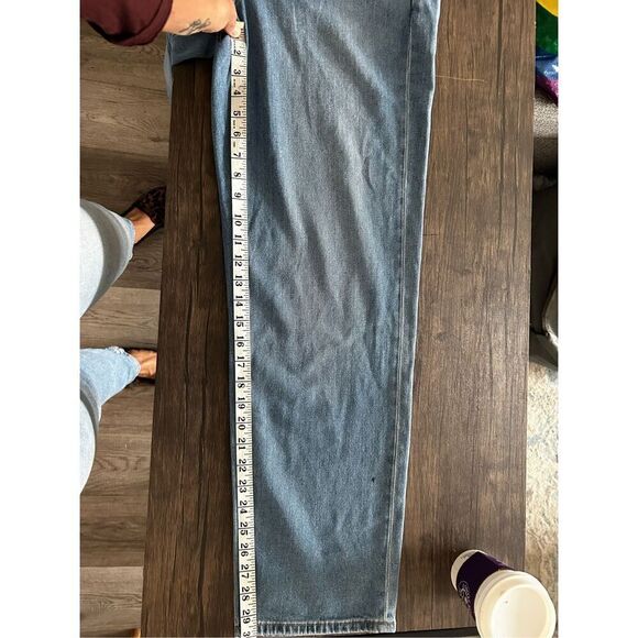 American Eagle Light Wash Wide Leg Jeans Size 10 Y2K NWT Cinched Ruffle Waist - Picture 14 of 15